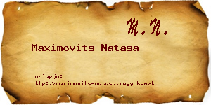 Maximovits Natasa névjegykártya